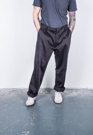 DOCKERS VINTAGE 1980S BLACK TROUSERS
