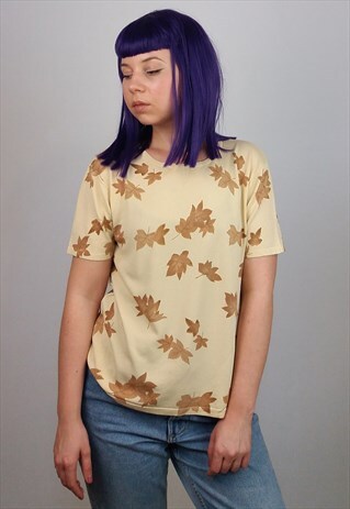 VINTAGE 90'S AUTUMN LEAVES PRINT TOP