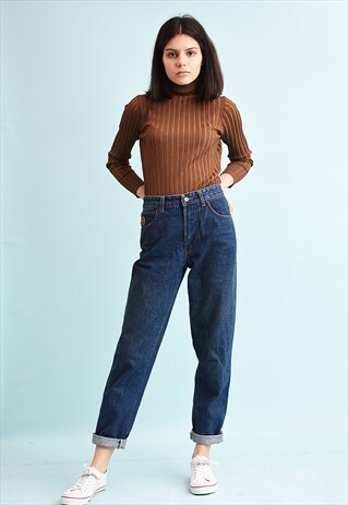 90'S RETRO TRUSSARDI HIGH WAIST STRAIGHT DENIM JEANS