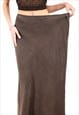 VINTAGE Y2K FLOATY MAXI SKIRT IN BROWN