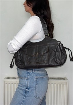 Brown Leather Vintage Y2K Shoulder Bag