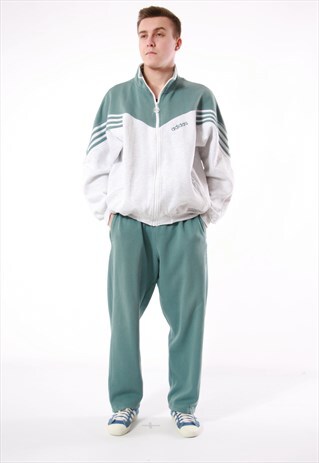 VINTAGE ADIDAS COTTON JACKET SPORTS PANTS TRACKSUIT 14079