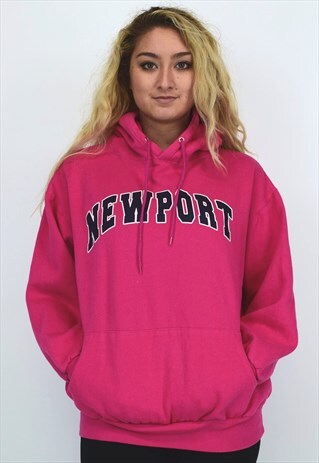 VINTAGE 90'S DARK PINK 'NEWPORT' HOODIE
