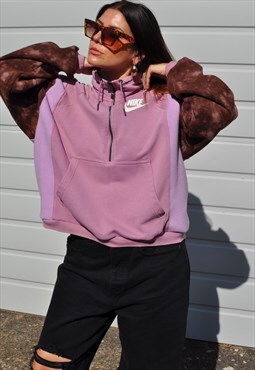 Y2K vintage reworked Nike tie dye fleece zip neck sweatshirt