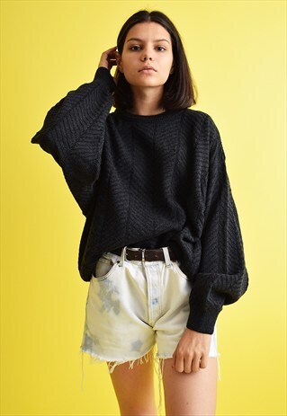 90'S COZY MINIMALIST KNITTED OVERSIZED SLOUCHY JUMPER TOP
