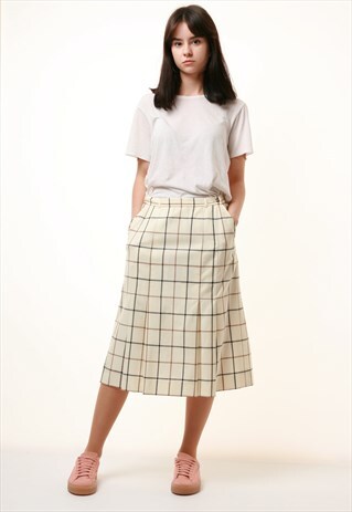 90S VINTAGE BURBERRY WOOL HIGH WAISTED PLEATED SKIRT 834