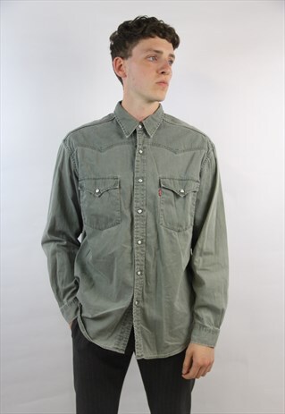 VINTAGE LEVI'S KHAKI DENIM SHIRT
