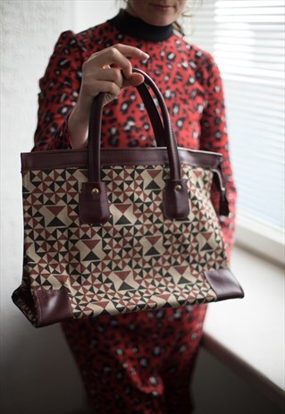 VINTAGE 90'S PATTERN BROWN BAG