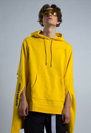 "404 NOT FOUND" SLIT HOODIE - YELLOW