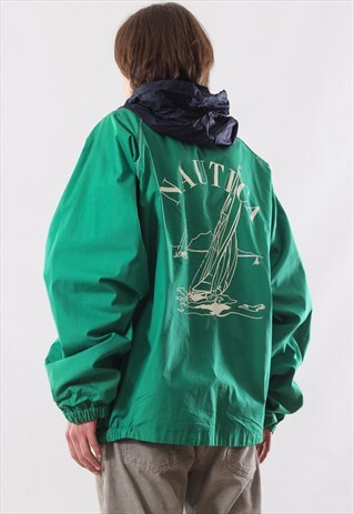 VINTAGE NAUTICA REVERSIBLE SAILING GEAR WINDBREAKER JACKET