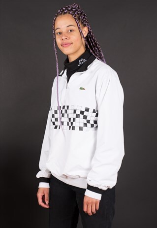 LACOSTE WHITE TRACK TOP WINDBREAKER JACKET