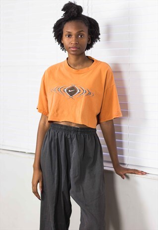 VINTAGE NIKE CROP TOP REWORKED LOGO 90S L 4.8