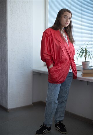 VINTAGE 80'S RED SHIMMERING DOUBLE BREASTED JACKET
