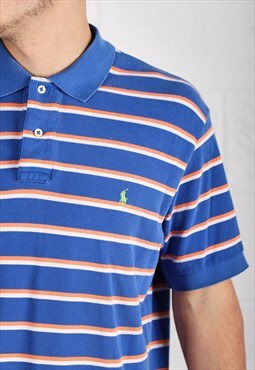 Vintage Polo Ralph Lauren Polo Shirt Blue Short Sleeve Large
