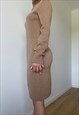 VINTAGE KNITTED BOSS BEIGE DRESS