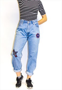 Vintage Reworked Top Gun Badged Boyfriend Jeans