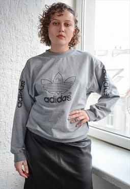 Vintage Grey Cotton ADIDAS Jumper