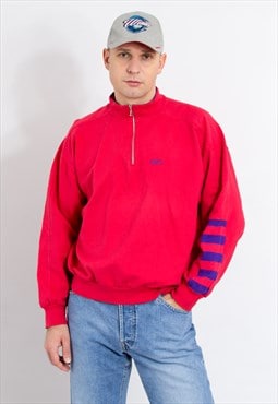 Vintage 90's Asics sweatshirt in red zip up