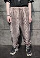 PYTHON FLEECE JOGGERS HAND MADE 70S SNAKE OVERALLS IN PINK