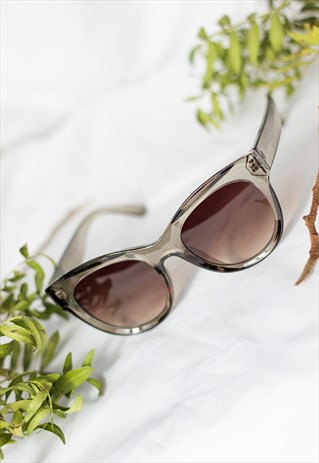 Grey Rounded Top Cat Eye Dish Sunglasses