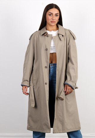 VINTAGE UNBRANDED TRENCH COAT IN BEIGE