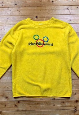 Vintage Walt Disney yellow embroidered fleece large 