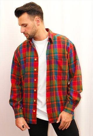 VINTAGE PLAID FLANNEL SHIRT