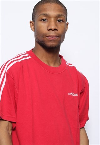 VINTAGE ADIDAS LOGO T-SHIRT RED