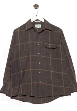 Vintge  Paulo Conli Flannel Shirt Checkered Pattern Grey/Che