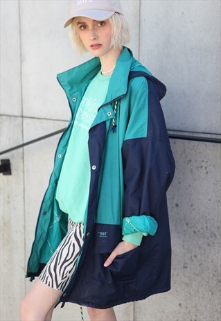 VINTAGE 90'S HELLY HANSEN WINDBREAKER JACKET IN BLUE