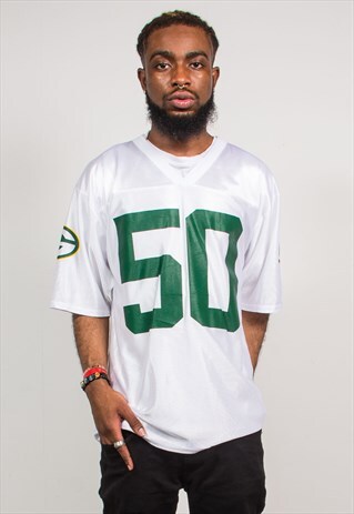 90'S VINTAGE WHITE NFL GREEN BAY PACKERS JERSEY TOP