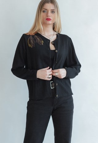 VINTAGE 60S CHIC CARDIGAN WITH SHOULDER DETAIL