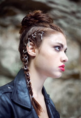 HAIR RINGS, SILVER HAIR RINGS, FESTIVAL HAIR, BOHO HAIR