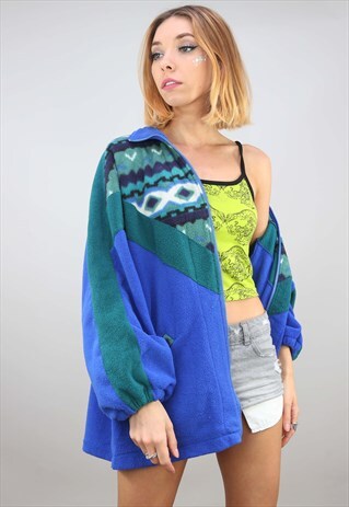 VINTAGE OVERSIZED ZIP UP FESTIVAL FLEECE