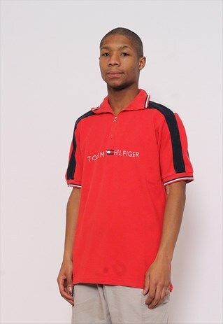 VINTAGE TOMMY HILFIGER 1/4 ZIP SHORT SLEEVE TOP