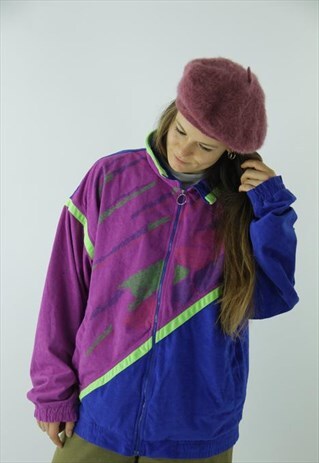 FILA FLEECE TRACK JACKET PURPLE BLUE