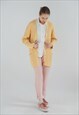 VINTAGE 80S BUTTON UP KNITWEAR CARDIGAN IN PASTEL YELLOW L