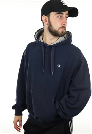 VINTAGE CHAMPION HOODIE BLUE