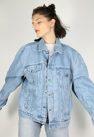 VINTAGE 90S WRANGLER DENIM JACKET LIGHT BLUE