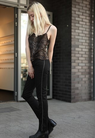 VINTAGE Y2K MOSCHINO CASUAL BLACK SLIM TROUSERS