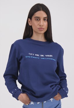 LOBATOFFICIAL Blue navy sweatshirt with embroidery