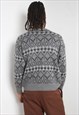 VINTAGE ABSTRACT CRAZY PATTERNED JUMPER MULTI