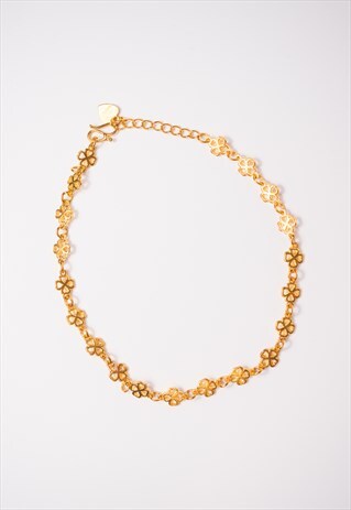 PRELOVED GOLD TONE CLOVER ANKLET