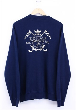 Vintage Adidas Cardigan Navy Button Up With Embroidery 90s