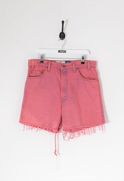 Vintage LEVI'S 540 Denim Shorts Bright Pink Wash W36 BV6125