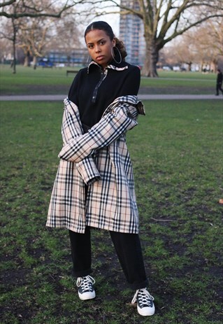 RARE BURBERRY VINTAGE NOVA CHECK LINED JACKET / COAT