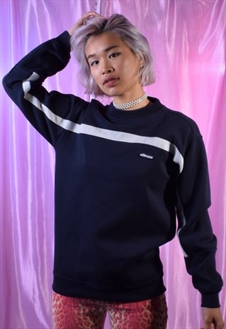 VINTAGE ELLESSE NAVY EMBROIDERED SWEATSHIRT