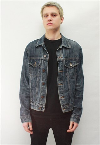 VINTAGE 90' AMAZING COOL CLASSIC BLUE DENIM JACKET