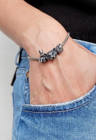 CUTE CAT STERLING SILVER CHARMS FOR BRACELET
