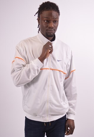 VINTAGE NIKE TRACKSUIT TOP JACKET WHITE